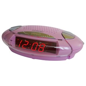 LED Oval Alarm Clock - Pink