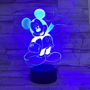 Mickey 3d lumière de nuit acrylique