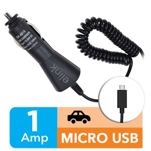 Chargeur voiture micro USB; 1000mA