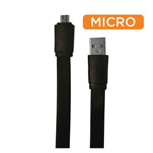 MICRO USB TO USB CABLE FLAT CORD-BLACK