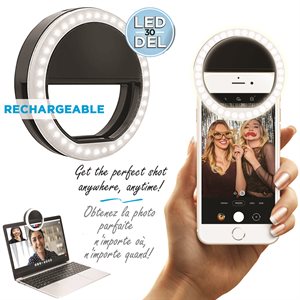 Elink | Anneau de selfie Reccharagable 30 à LED pour smartphones