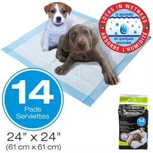 Puppy training pads; 24"x24" ; 14 pack
