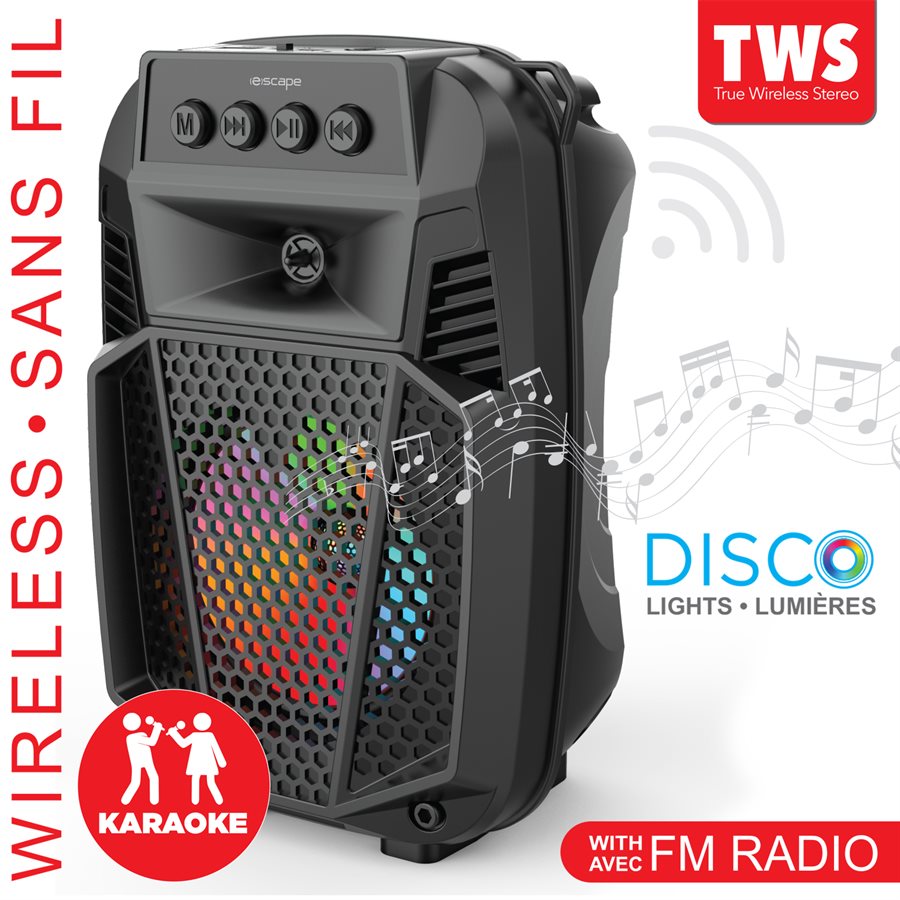 ESCAPE TWS Super bass Wireless LIGHT-UP speaker with FM Radio